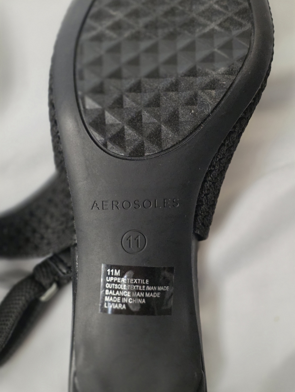 AEROSOLES Liviara Black Knit Slingback Pointed-Toe Heels Womens Size 11 - Picture 5 of 8